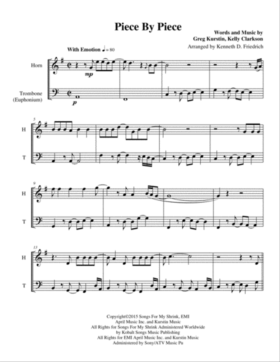 Piece By Piece Brass Duet scores gallery preview page 1