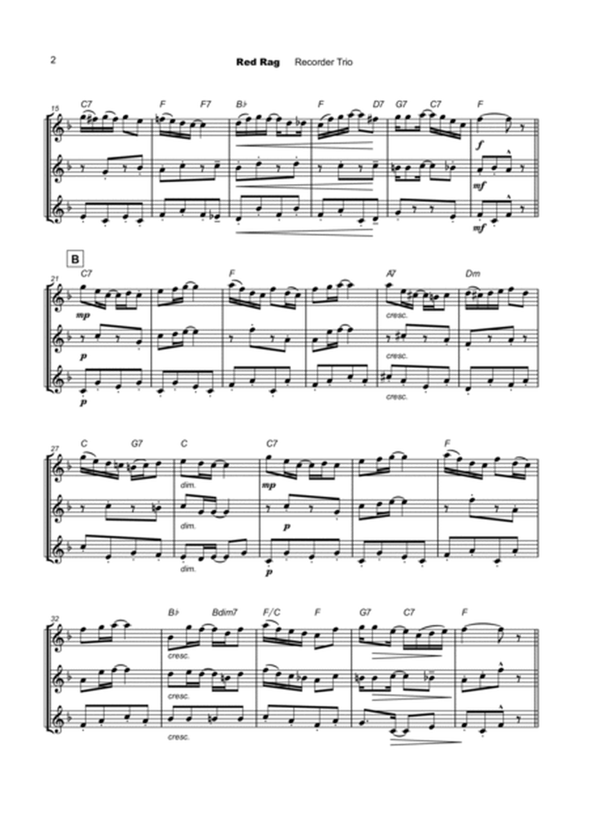 Red Rag, a Ragtime piece for Recorder Trio