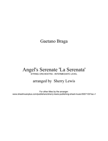 ANGEL'S SERENADE String Orchestra, Intermediate Level for 2 violins, viola, cello and string bass ch image number null
