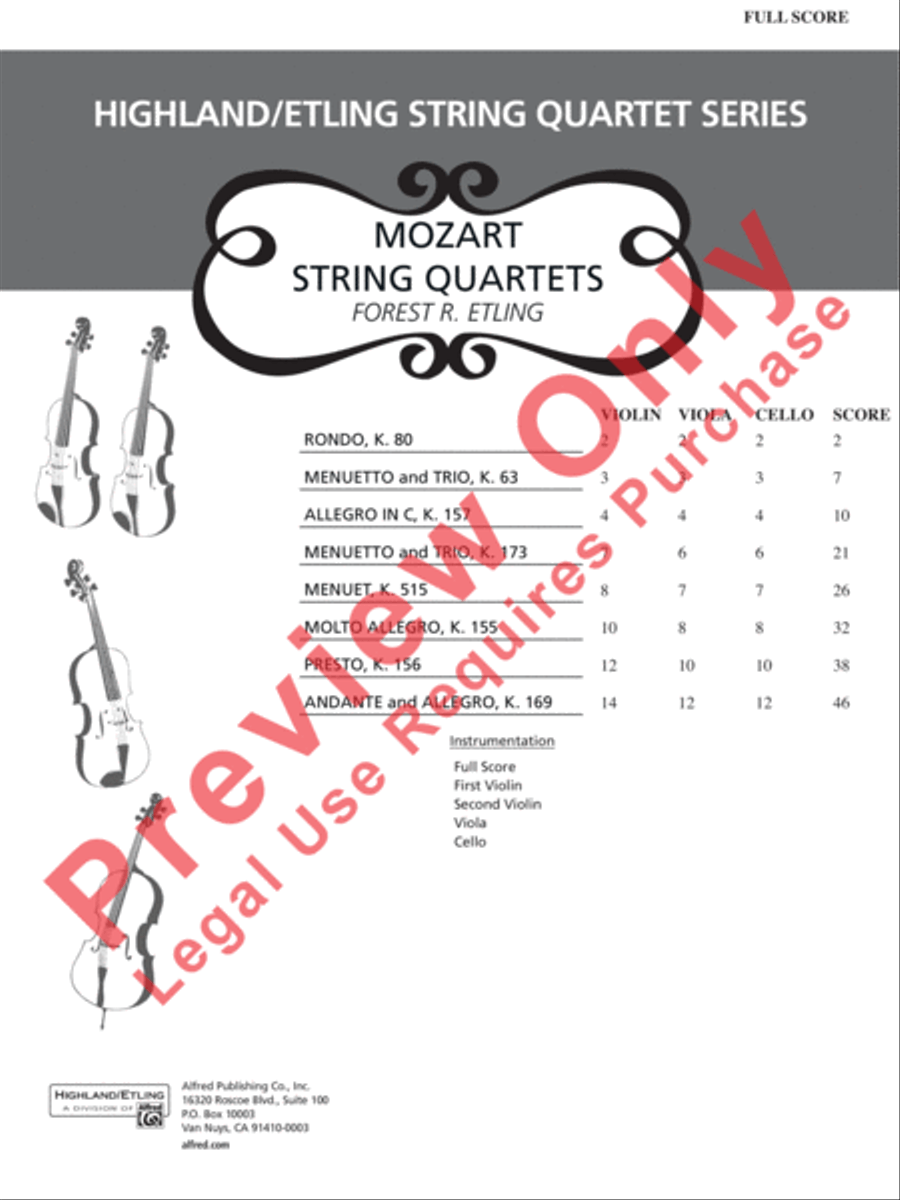 Mozart String Quartets String Quartet scores gallery preview page 2