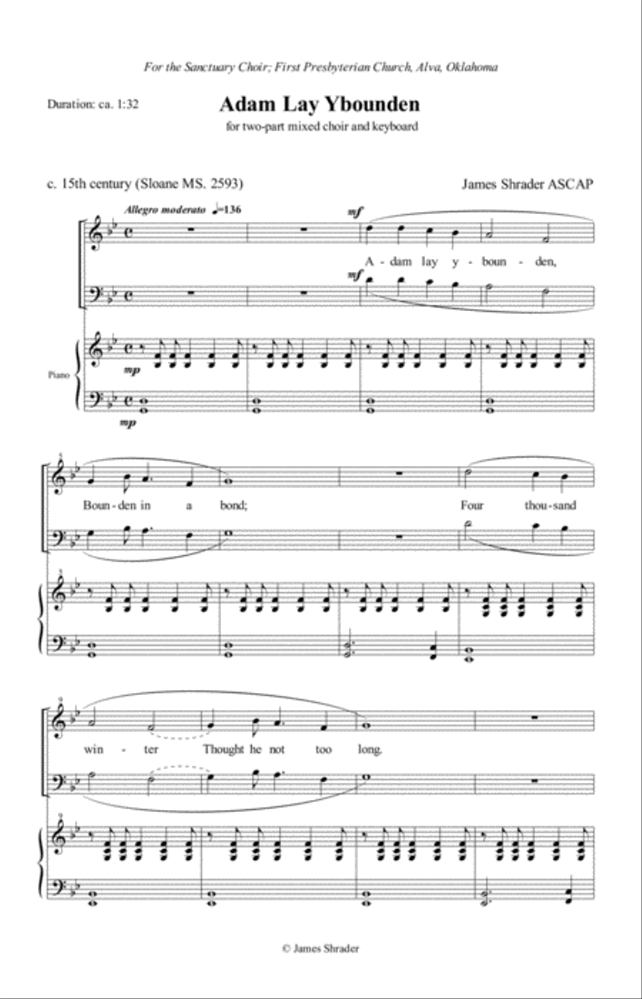 Adam Lay Ybounden 2-Part scores gallery preview page 1