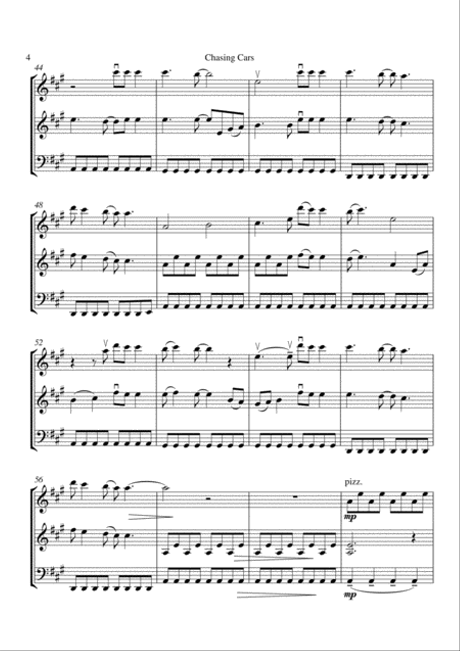 Chasing Cars String Trio scores gallery preview page 5