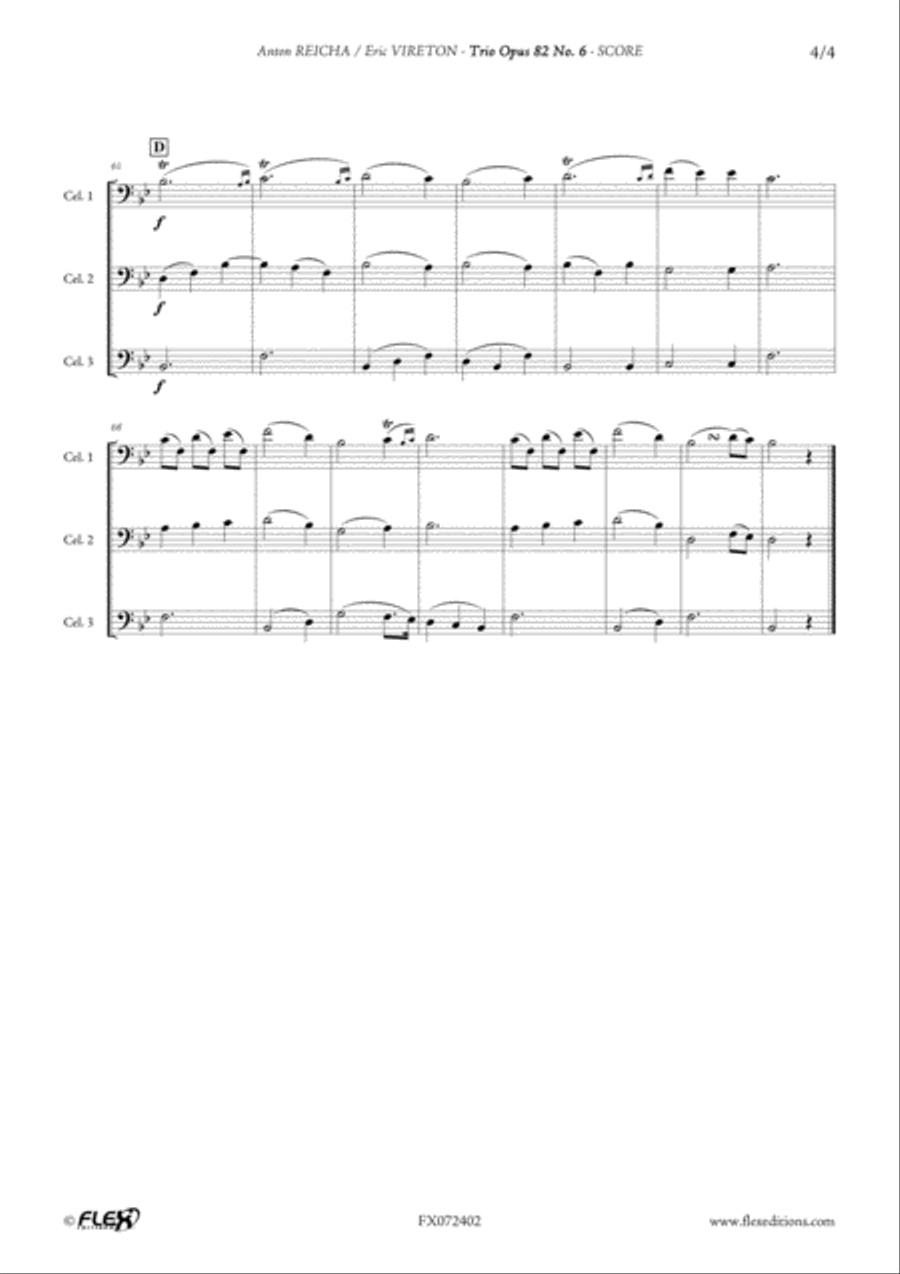 Trio Opus 82 No. 6 Cello scores gallery preview page 4