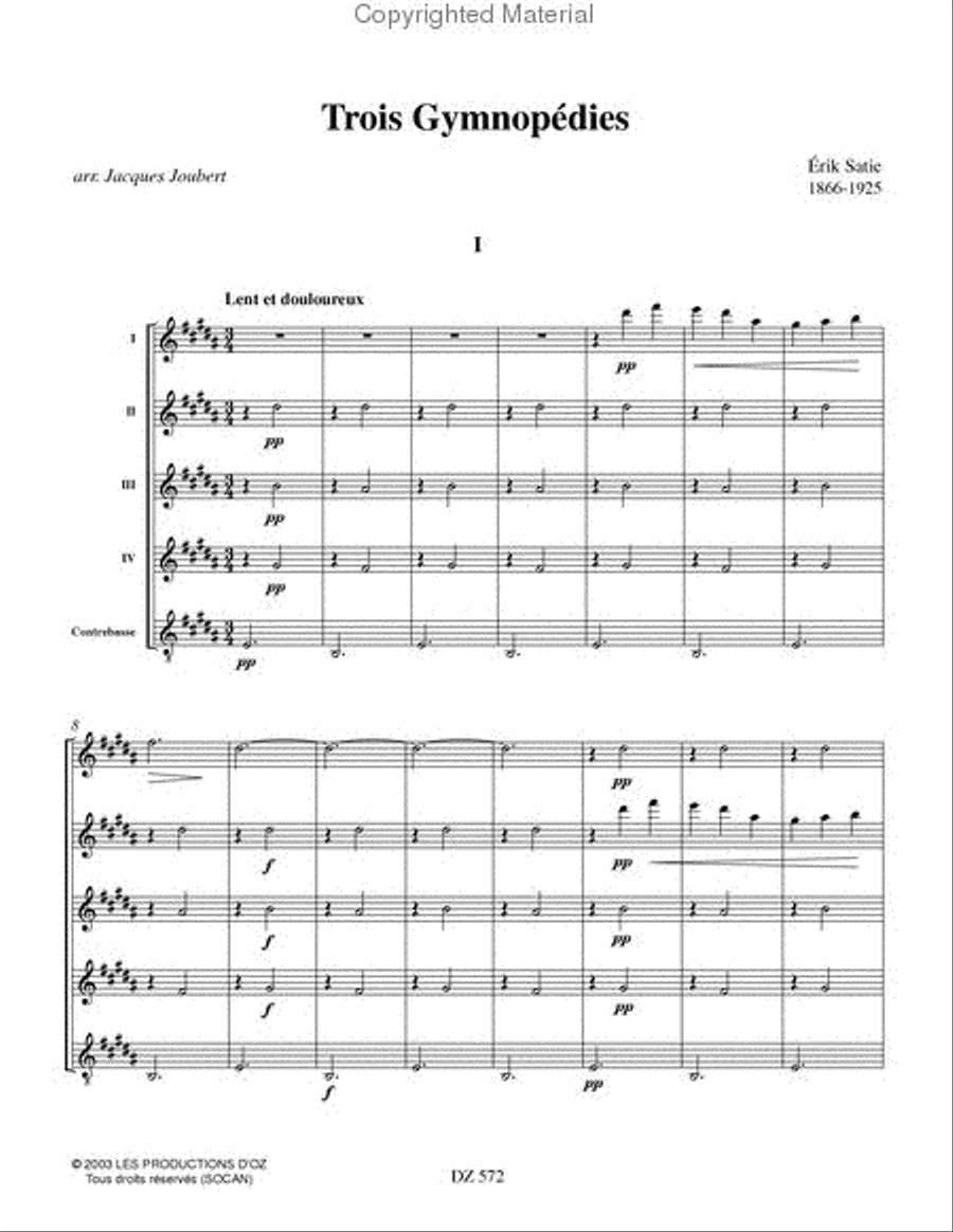 Trois Gymnopédies Guitar Ensemble scores gallery preview page 2