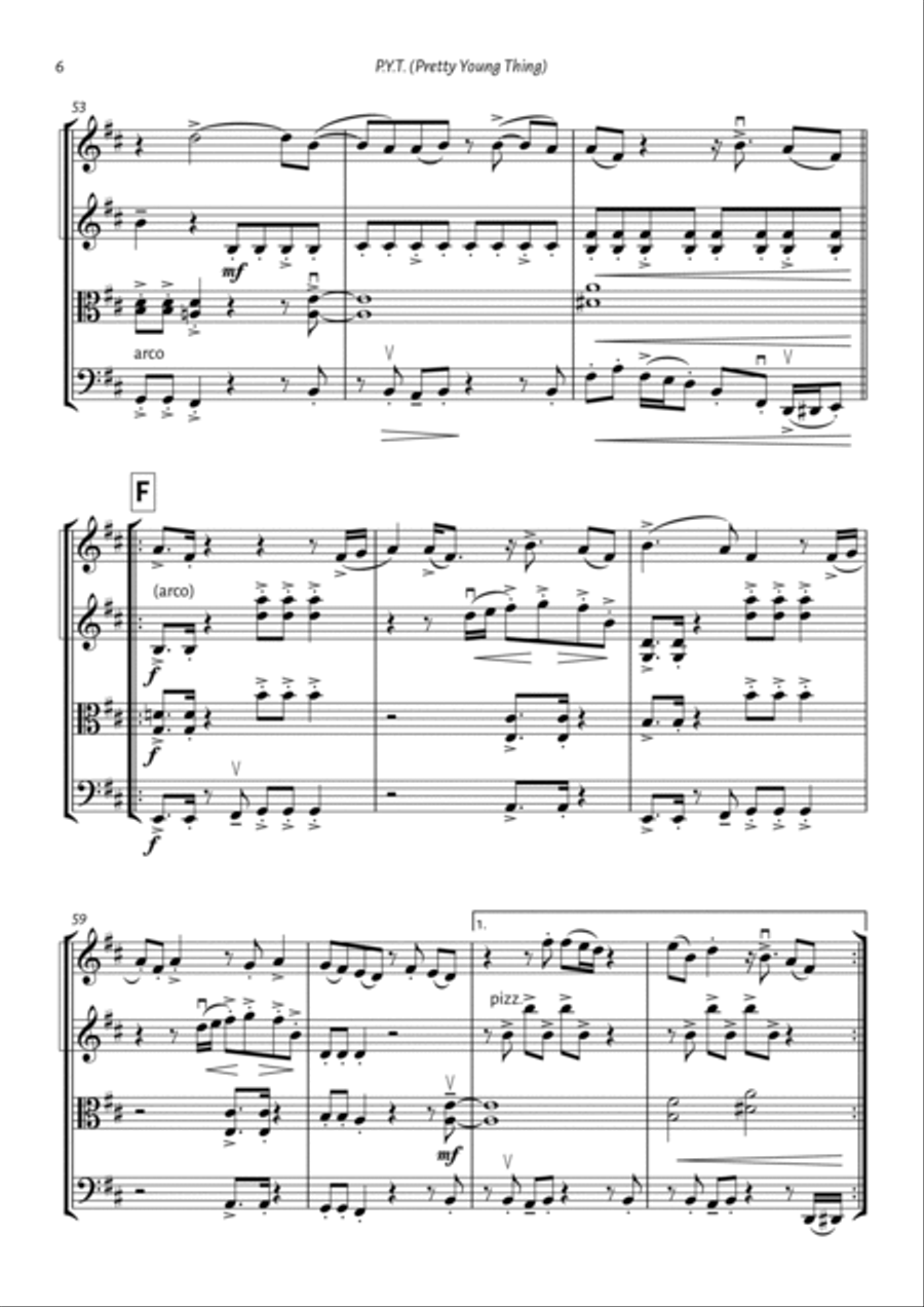 P.y.t. (pretty Young Thing) String Quartet scores gallery preview page 6