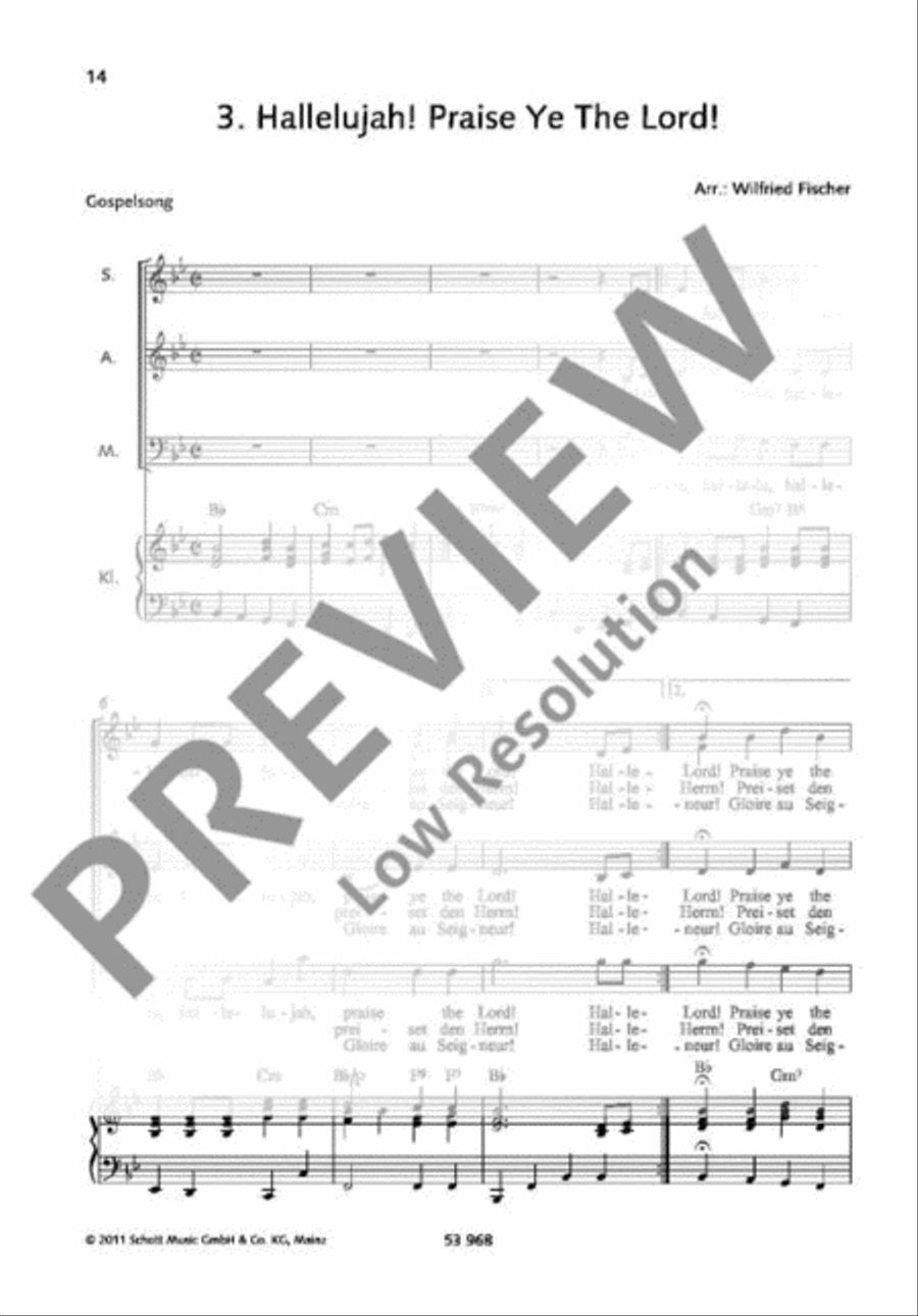Hallelujah! Praise Ye The Lord! 3-Part scores gallery preview page 2