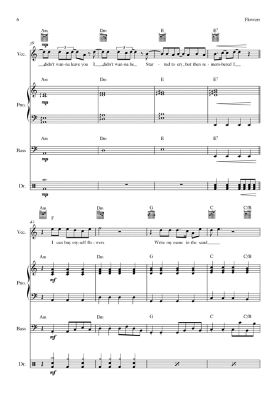 Flowers Bass Guitar scores gallery preview page 6