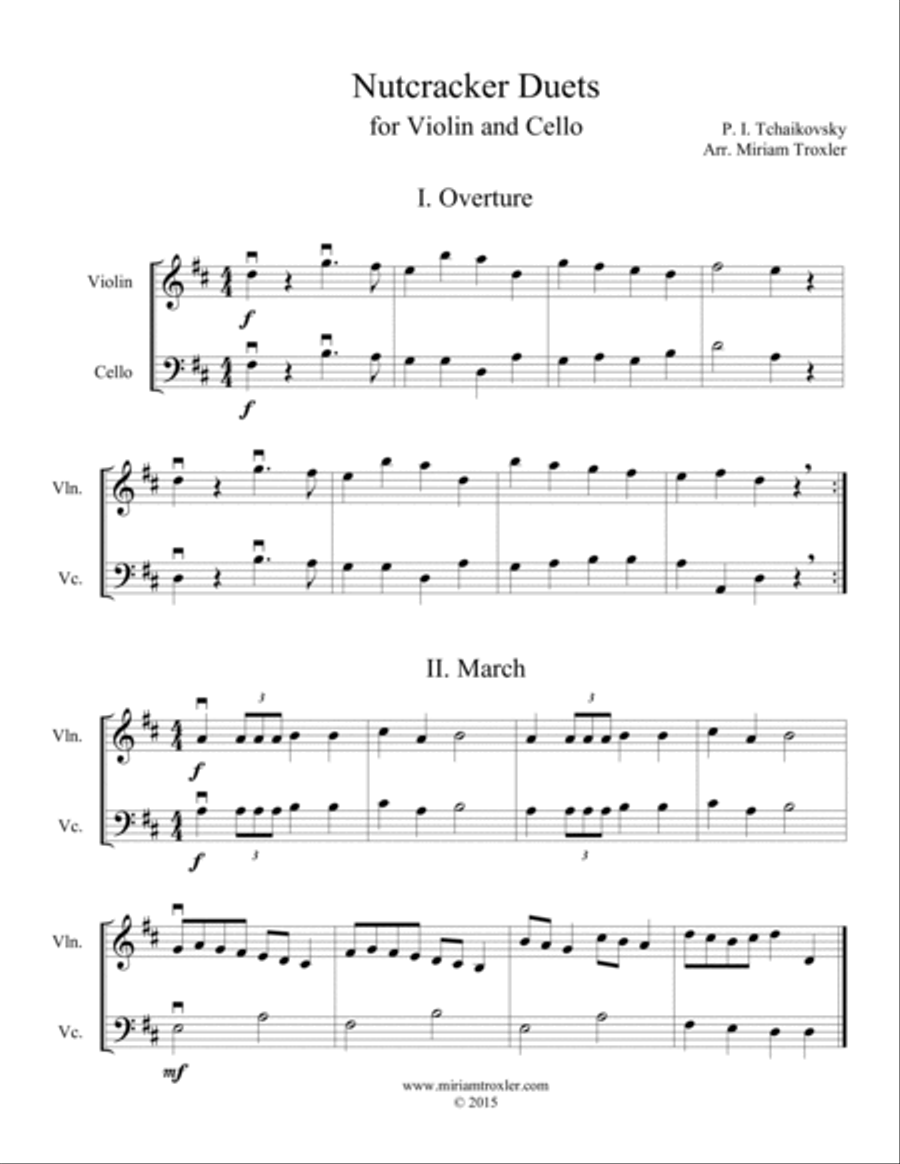 Nutcracker Duets for Violin and Cello String Duet scores gallery preview page 2