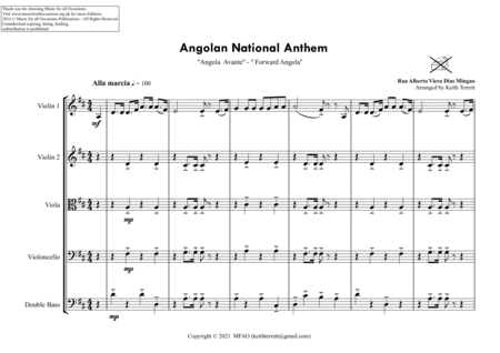 Angolan National Anthem for String Orchestra MFAO World National Anthem Series image number null