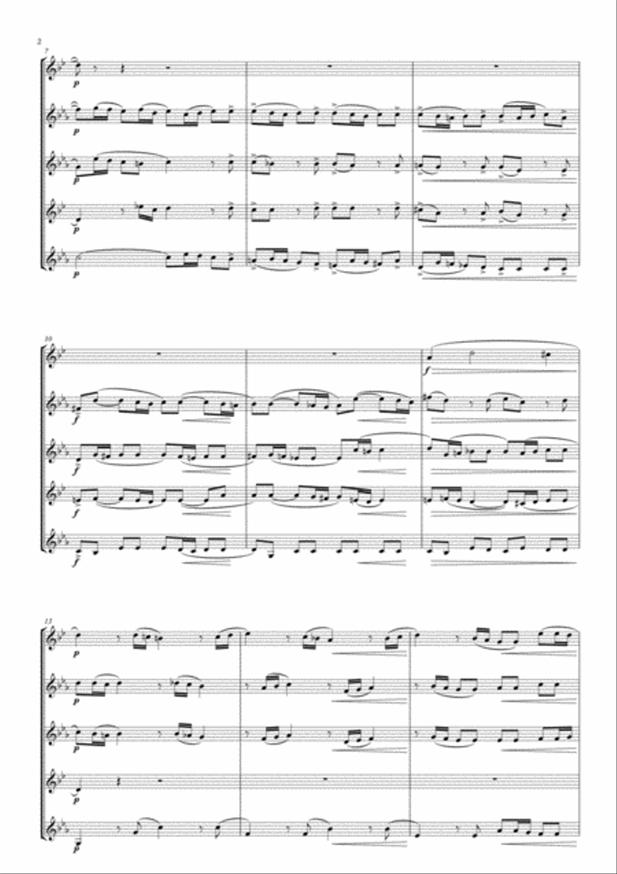 Prelude & Fugue BWV 867 arranged for Clarinet Quintet Clarinet Quintet scores gallery preview page 4