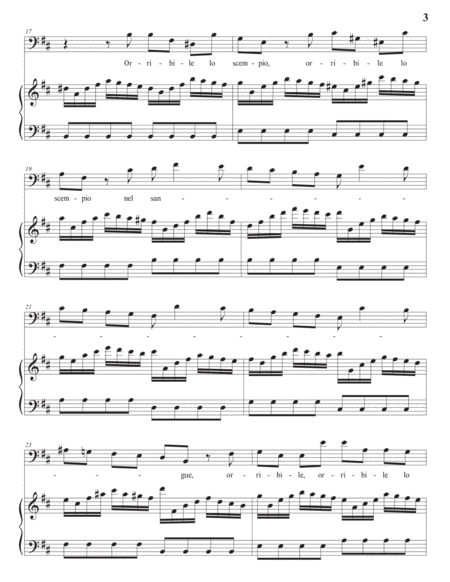 VIVALDI: Orribile lo scempio (transposed to 5 keys: D, D-flat, C, B, B-flat major)