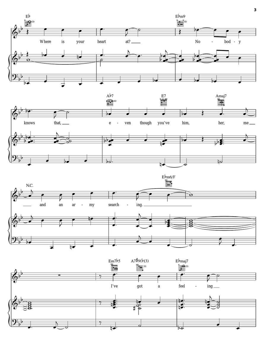 Where Is Your Heart At? Piano, Vocal, Guitar scores gallery preview page 3