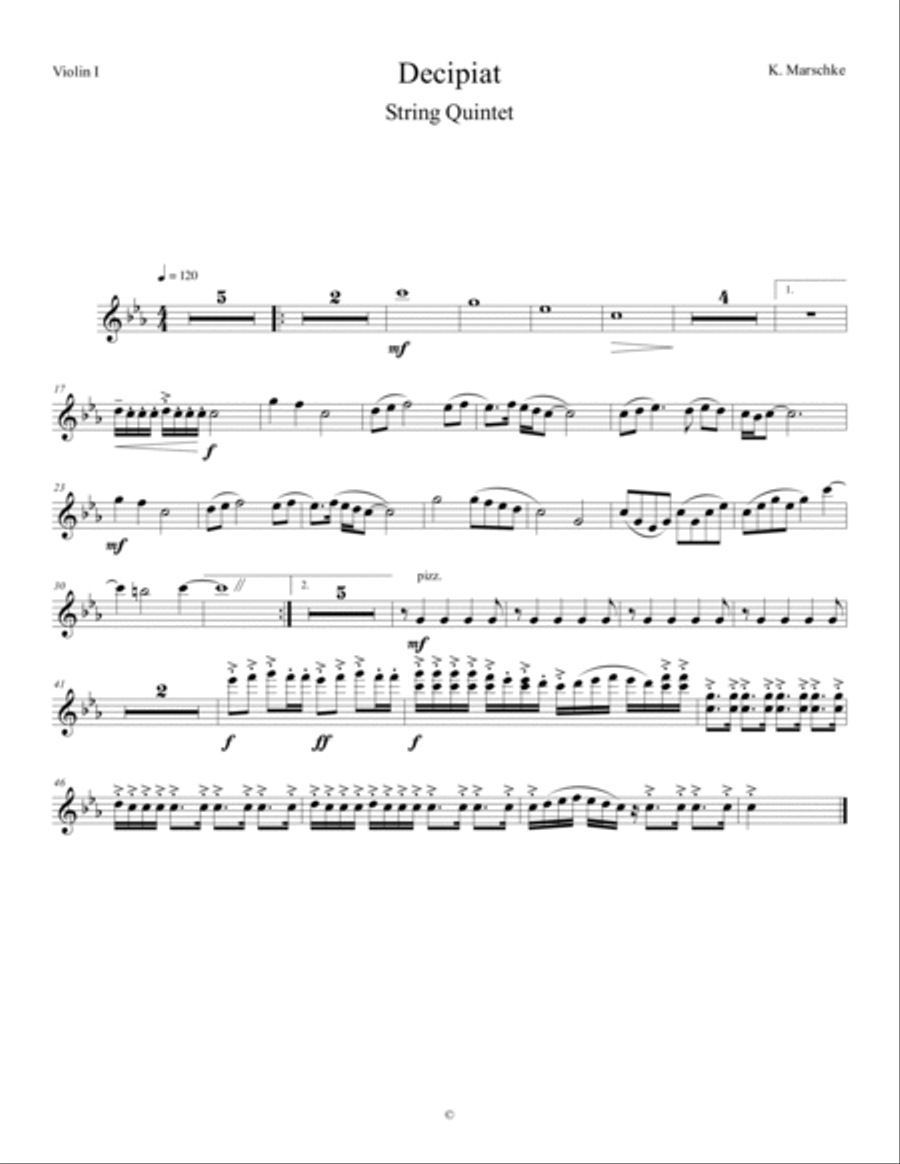 Op. 28 - Decipiat for String Quintet String Quartet scores gallery preview page 4