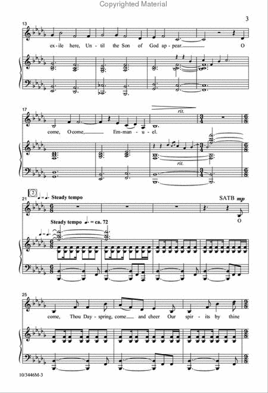 O Come, O Come, Emmanuel 4-Part scores gallery preview page 3