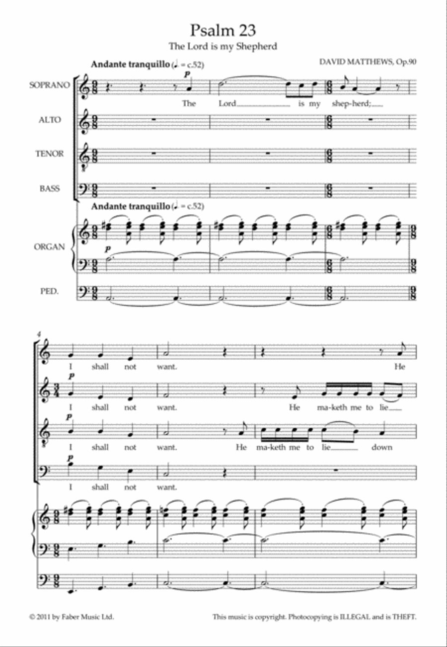 Psalm 23 Psalm 23 4-Part scores gallery preview page 2