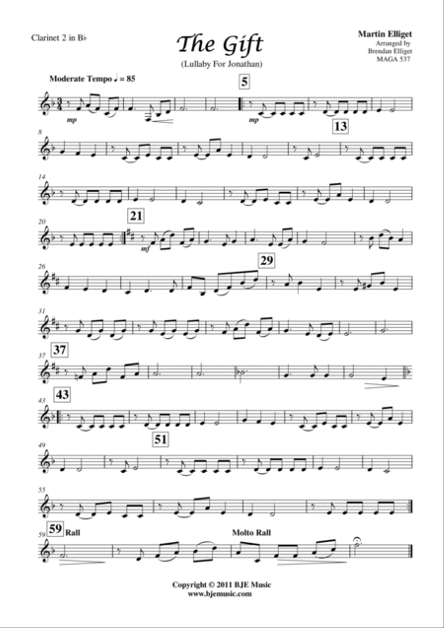 The Gift (Lullaby for Jonathan) - Concert Band Concert Band scores gallery preview page 6