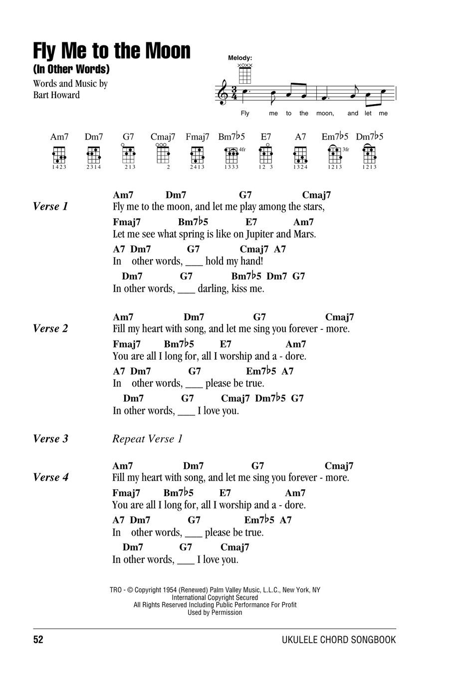 Fly Me To The Moon (In Other Words) Ukulele scores gallery preview page 1