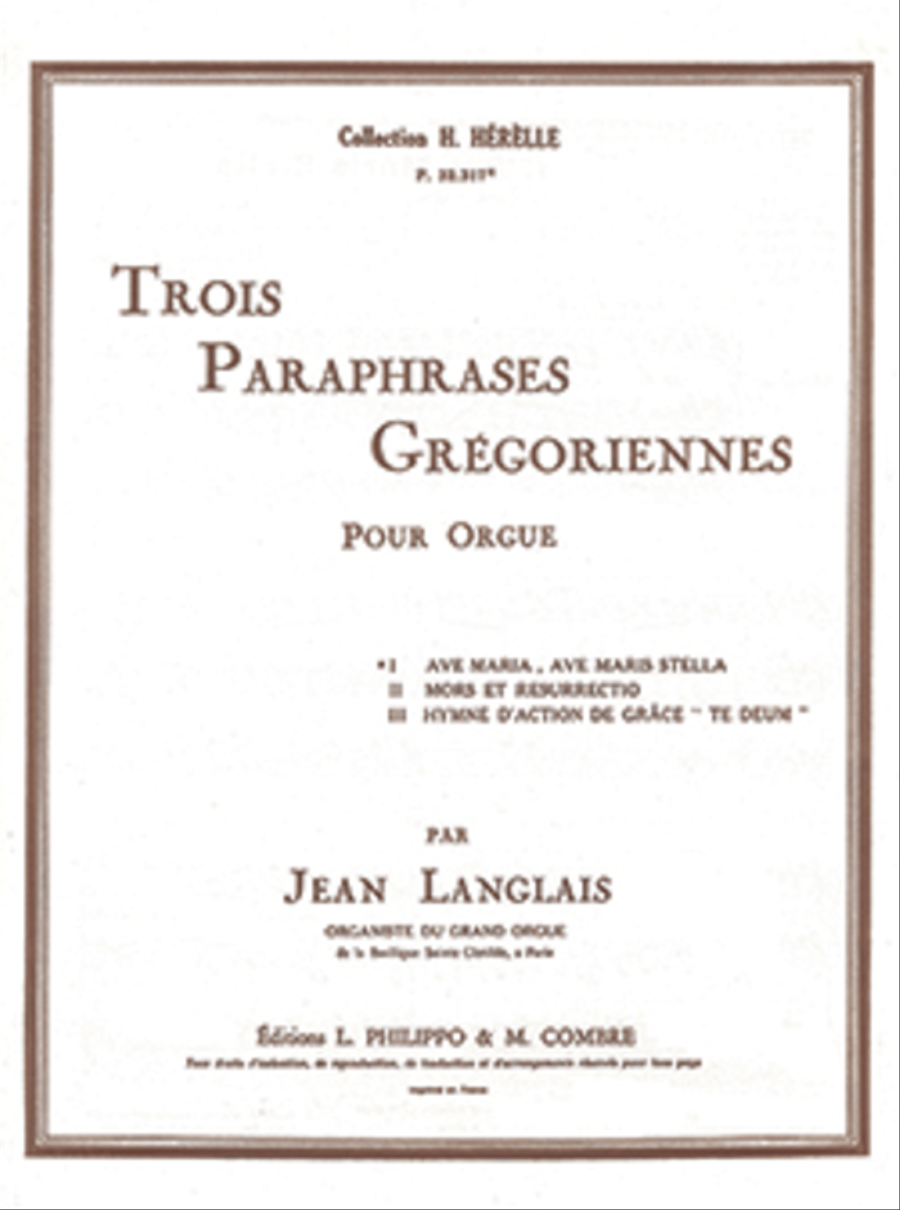 Paraphrase gregorienne No. 1: Ave Maria, Ave Maris Stella Organ scores gallery preview page 1