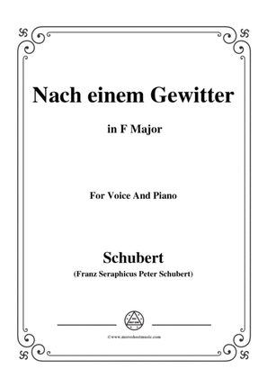 Schubert-Nach einem Gewitter in F Major,for voice and piano