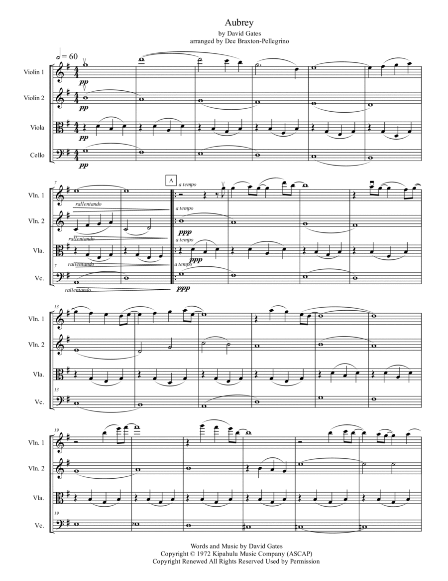 Aubrey String Quartet scores gallery preview page 1