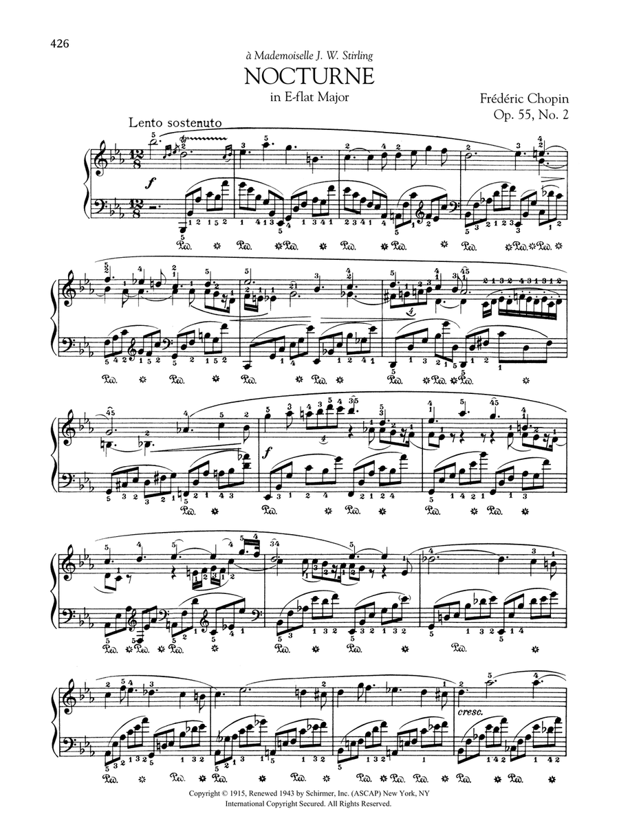 Nocturne in E-flat Major, Op. 55, No. 2 Piano Solo scores gallery preview page 1
