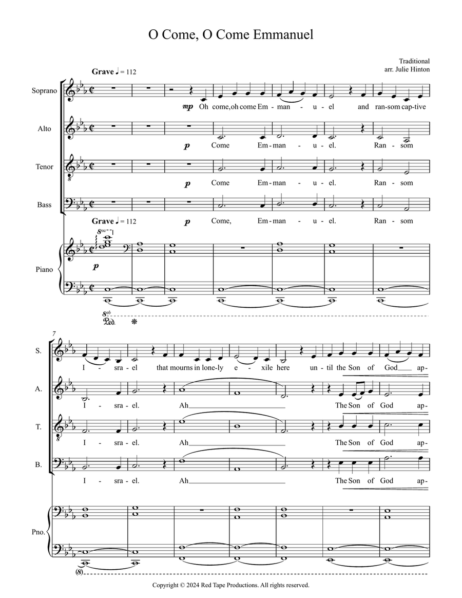 O Come, O Come Emmanuel 4-Part scores gallery preview page 2