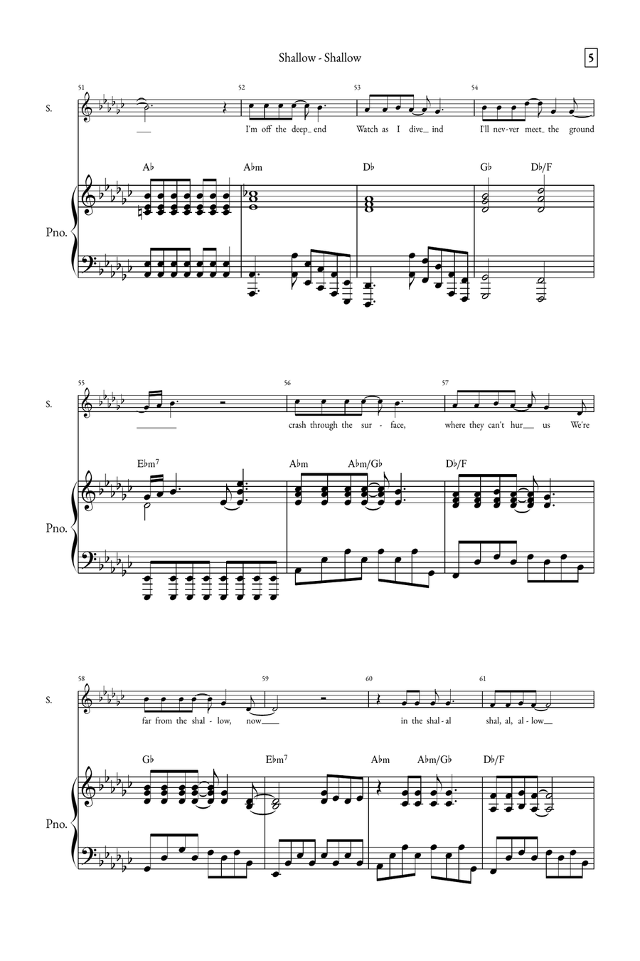 Shallow A Cappella scores gallery preview page 5