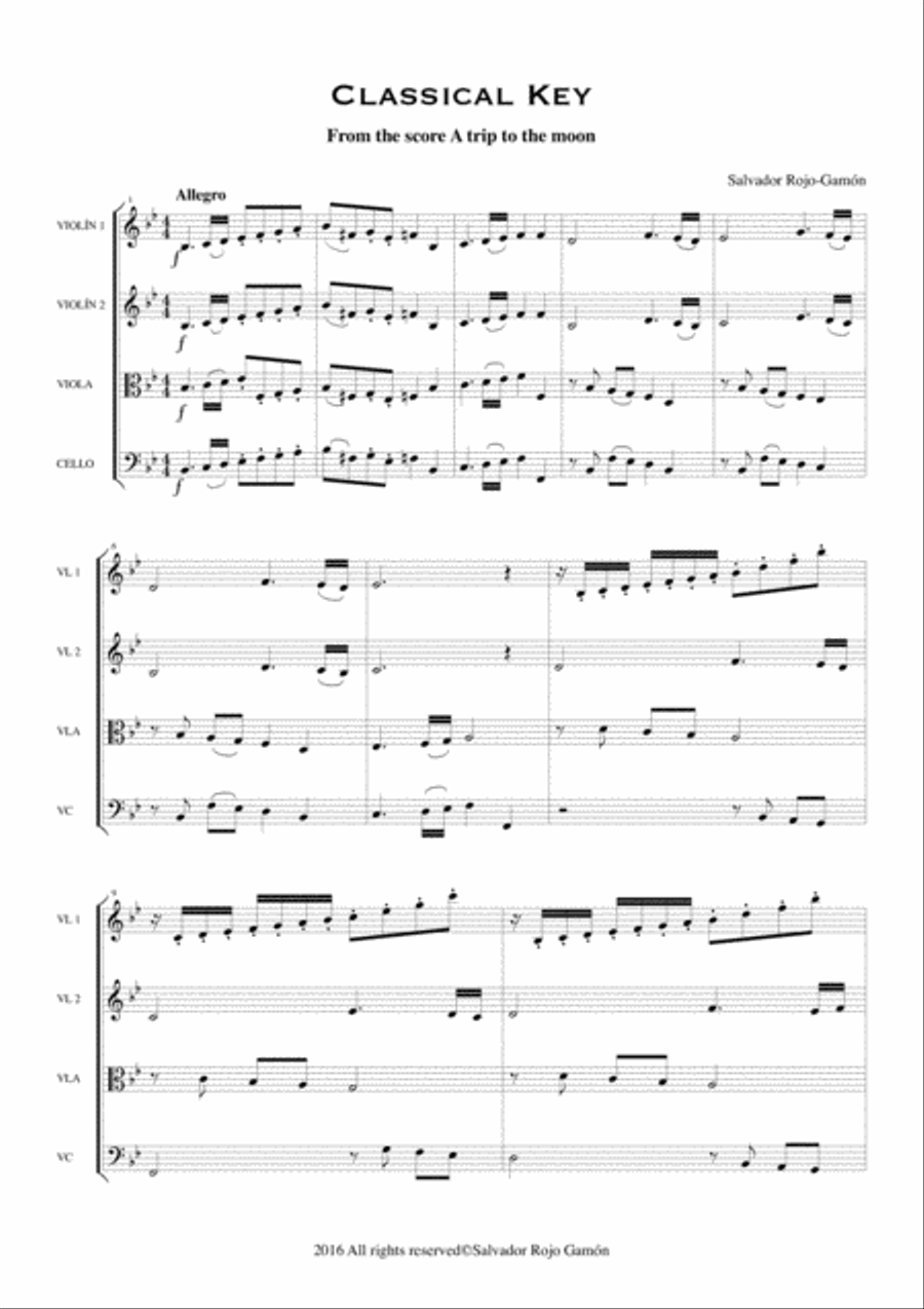 CLASSICAL KEY For String Quartet String Quartet scores gallery preview page 3