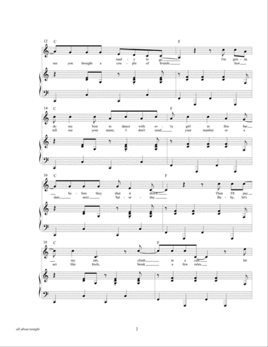 All About Tonight All About Tonight Voice scores gallery preview page 4