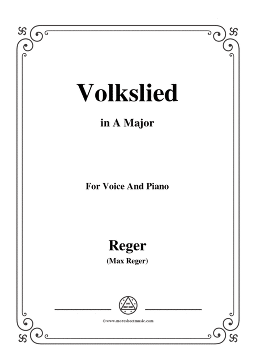 Reger-Volkslied in A Major,for Voice and Piano image number null