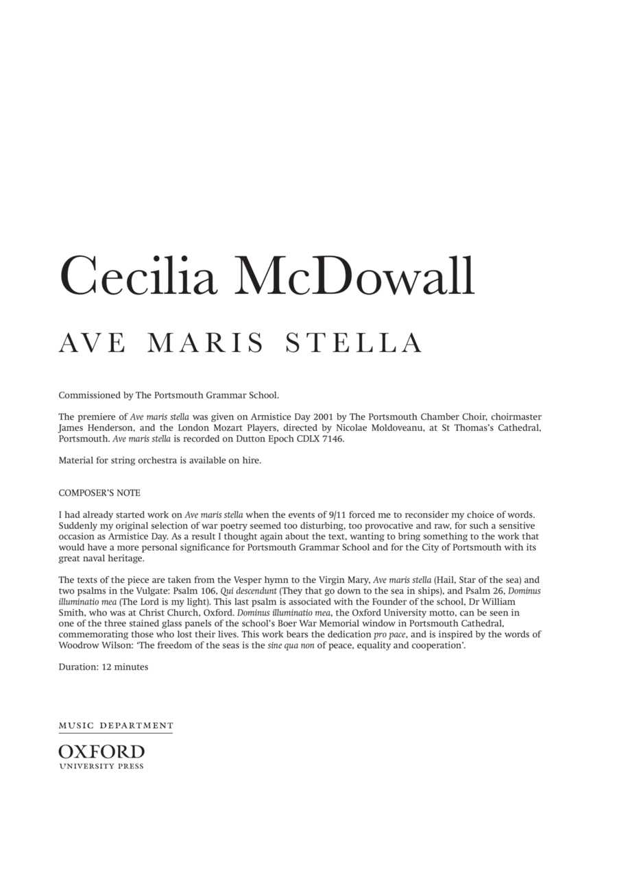 Ave maris stella Ave maris stella 4-Part scores gallery preview page 1