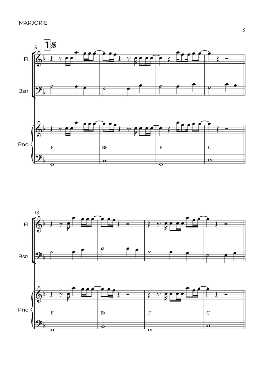 Marjorie Woodwind Duet scores gallery preview page 3