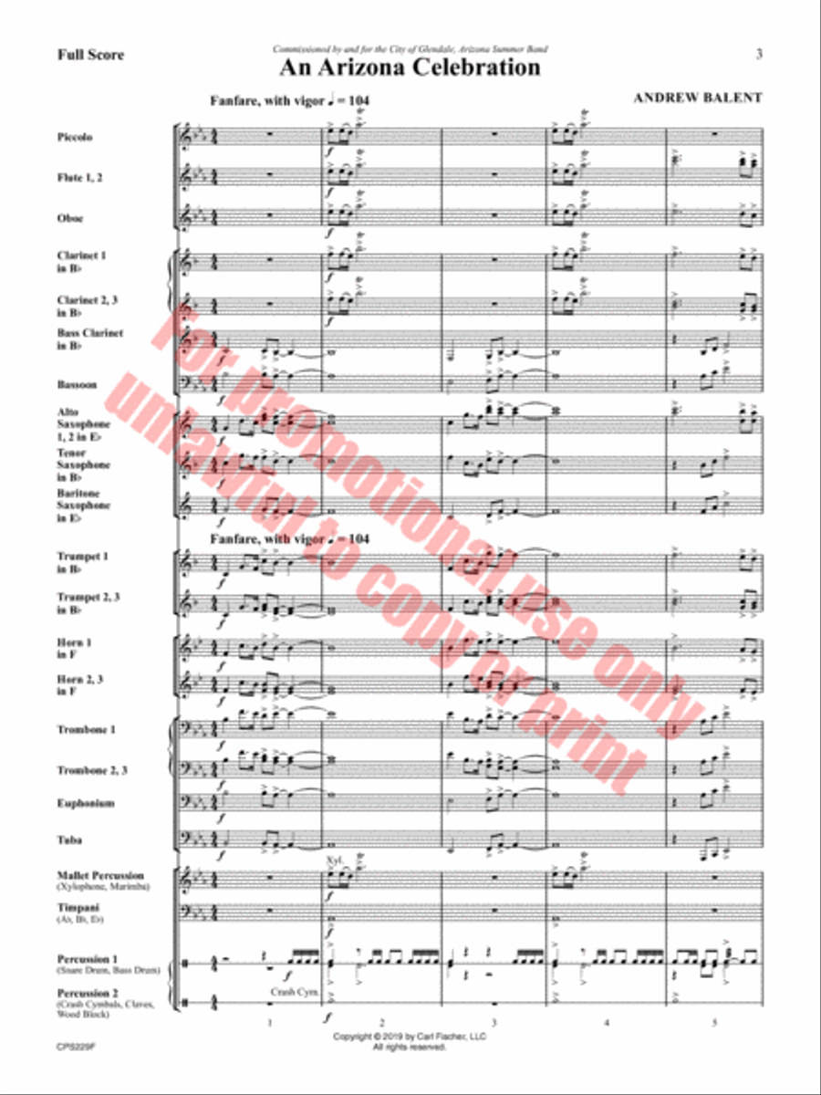 An Arizona Celebration An Arizona Celebration Concert Band scores gallery preview page 4