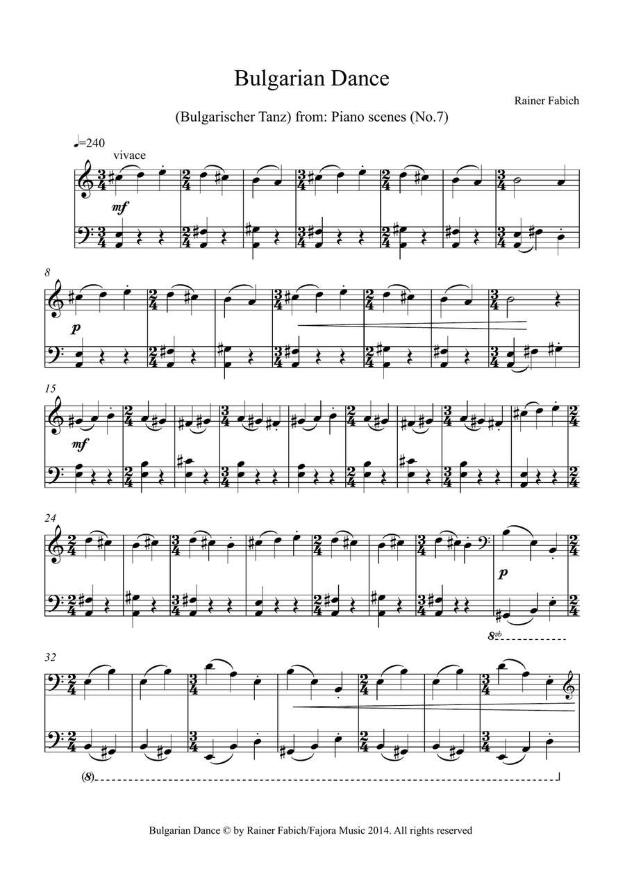 Bulgarian Dance Piano Solo scores gallery preview page 1