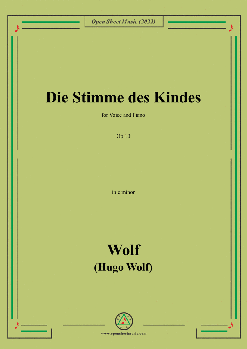 Wolf-Die Stimme des Kindes,in c minor,Op.10(IHW 39) image number null