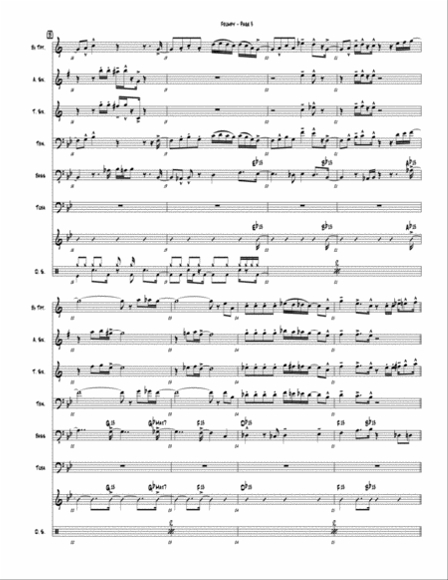 Frumpy (septet version / Blowholes) Jazz Ensemble scores gallery preview page 3