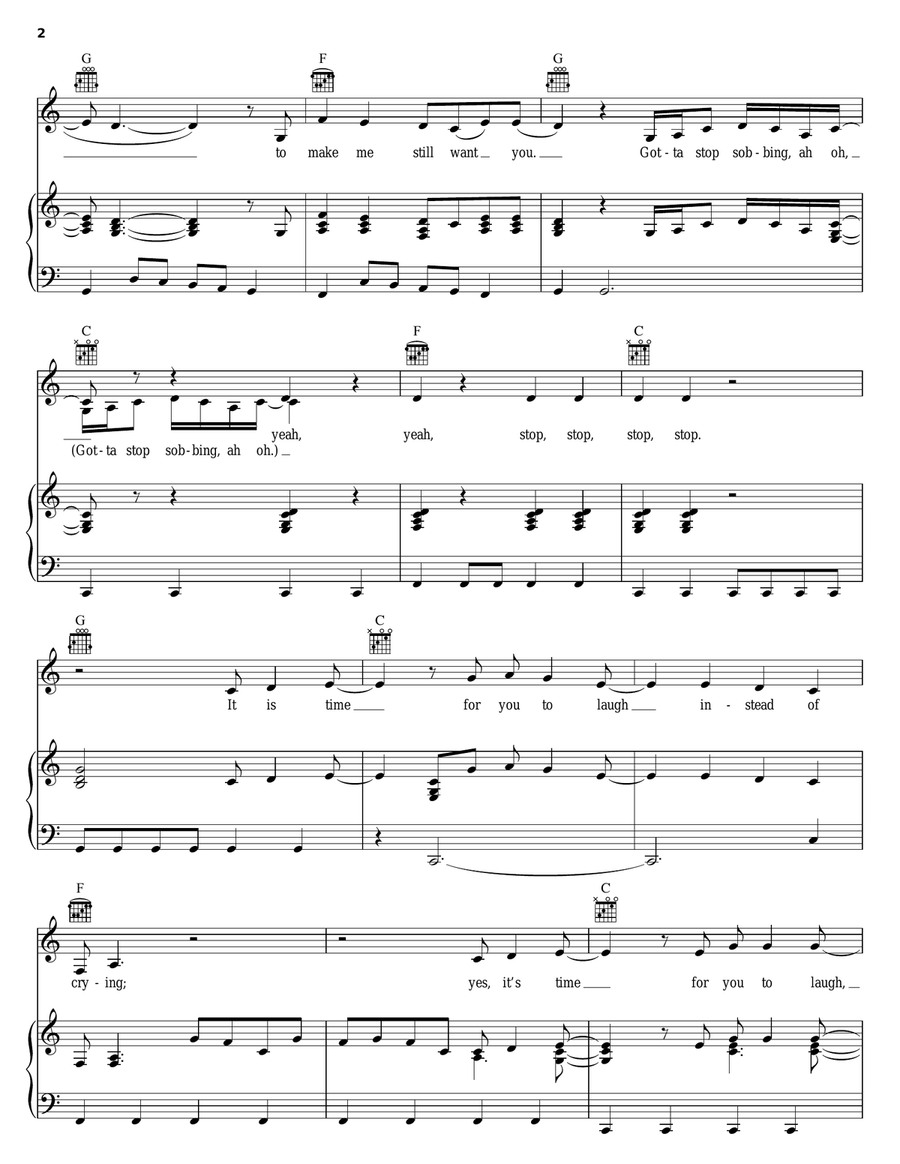 Stop Your Sobbing Piano, Vocal, Guitar scores gallery preview page 2