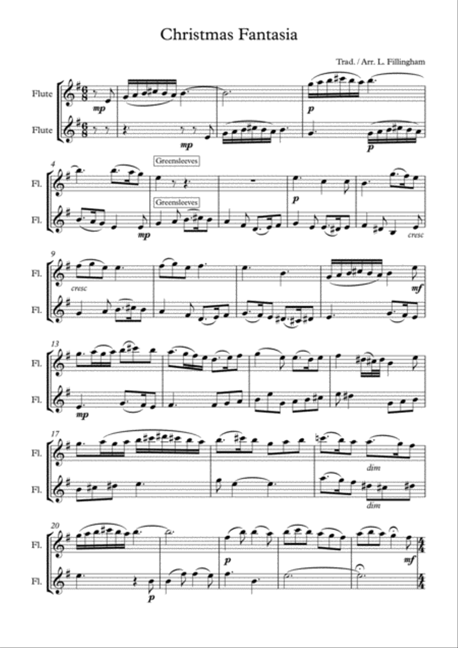 Christmas Fantasia Christmas Fantasia Flute Duet scores gallery preview page 2
