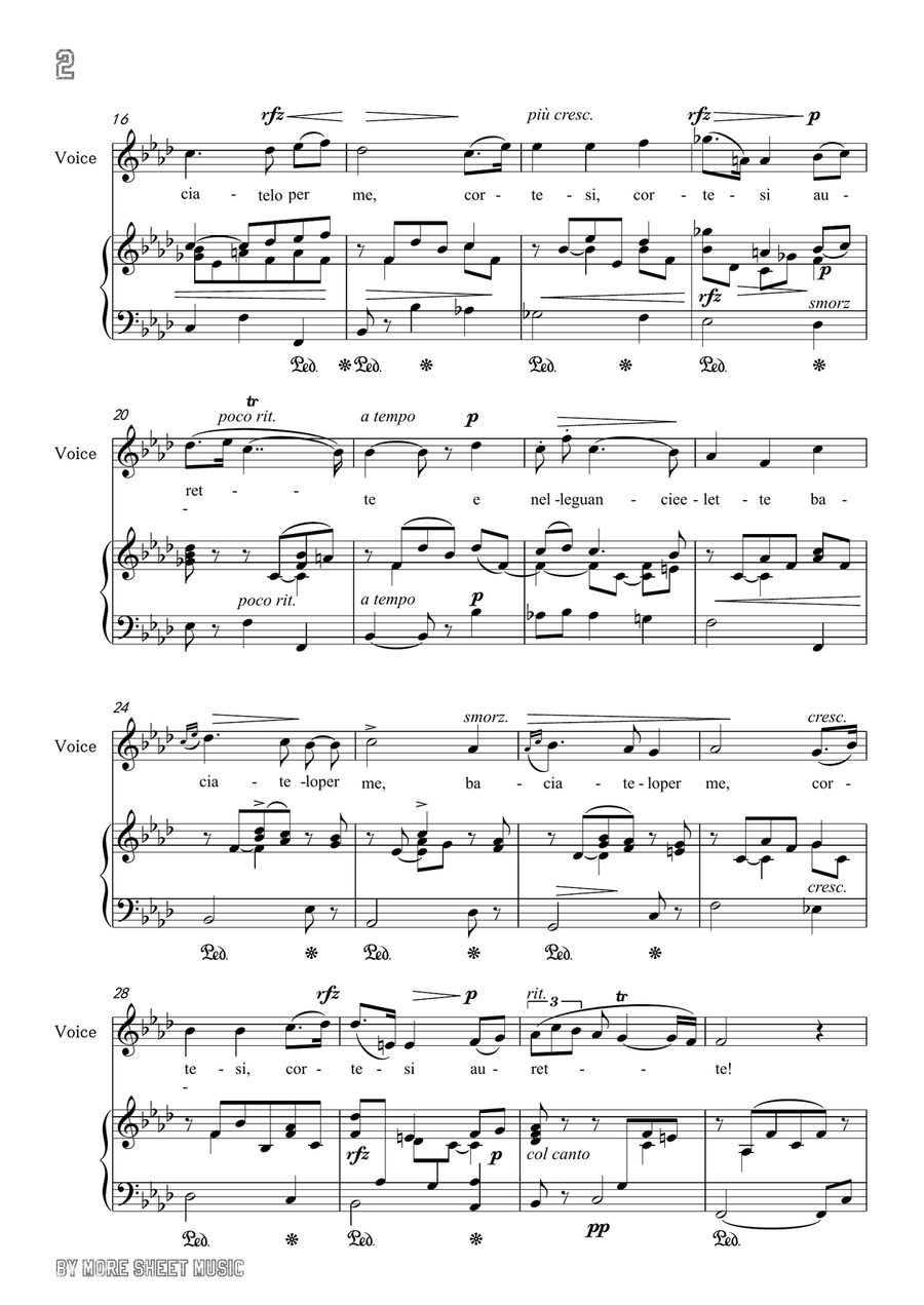 Cesti-Intorno all'idol mio in f minor, for Voice and Piano Piano, Vocal scores gallery preview page 4