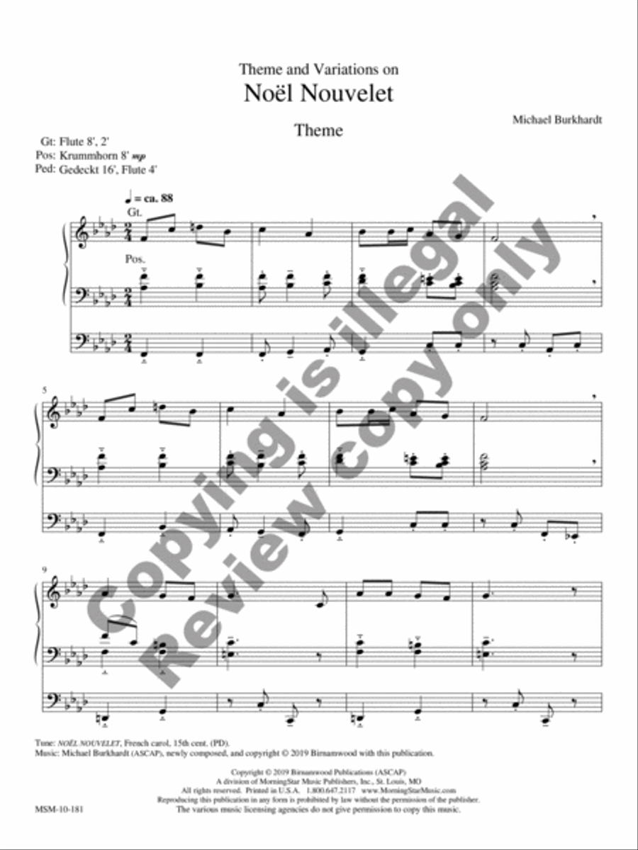 Theme and Variations on Noël Nouvelet Organ scores gallery preview page 3