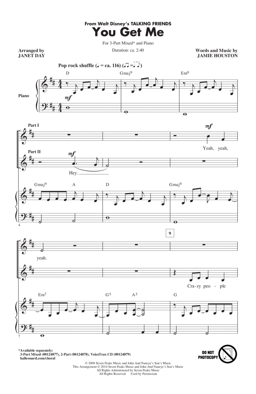 You Get Me 3-Part scores gallery preview page 1