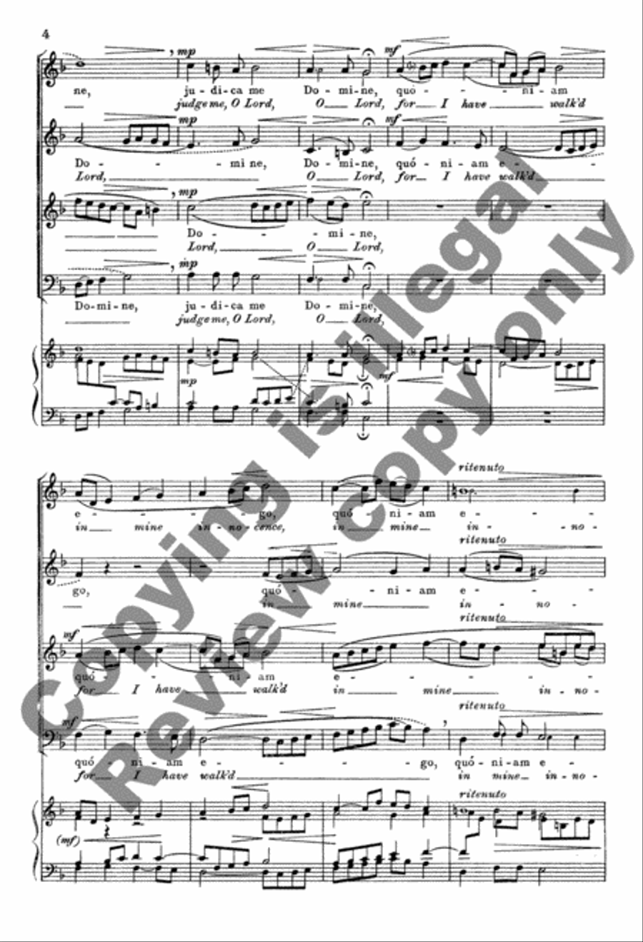 Judica me Domine (Judge Me, O God) 4-Part scores gallery preview page 3