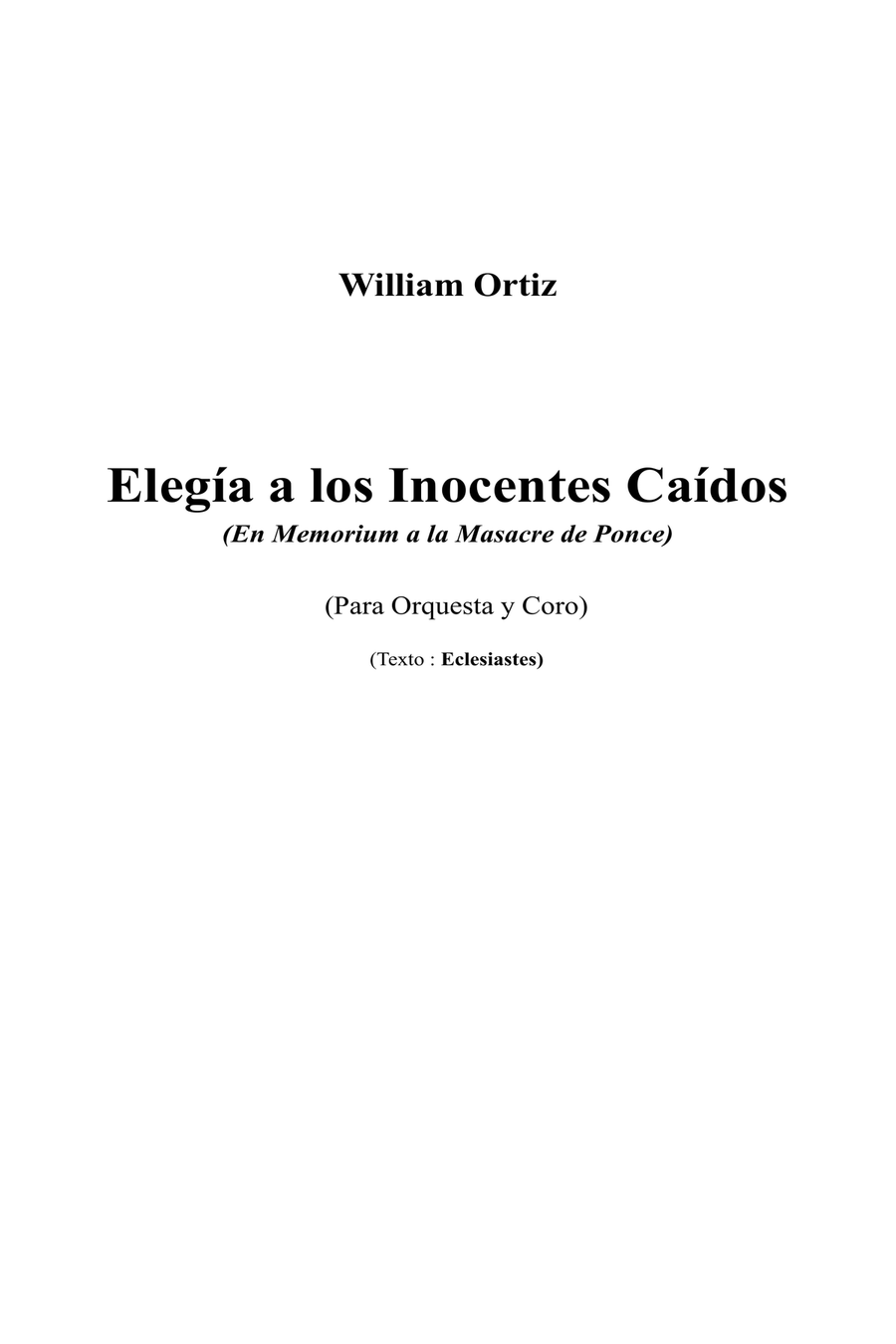 Elegía a los Inocentes Caídos Choir scores gallery preview page 1