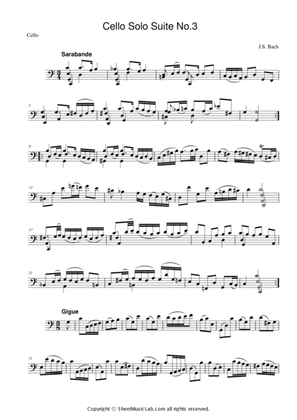 J. S. Bach : Cello Suite No.3