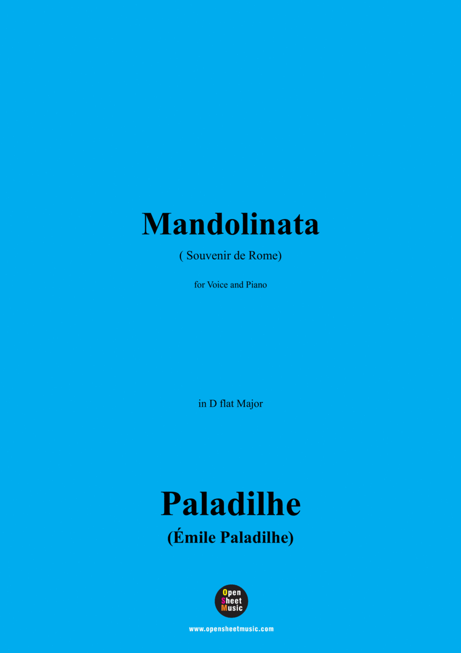 Paladilhe-Mandolinata( Souvenir de Rome),in D flat Major Voice scores gallery preview page 1