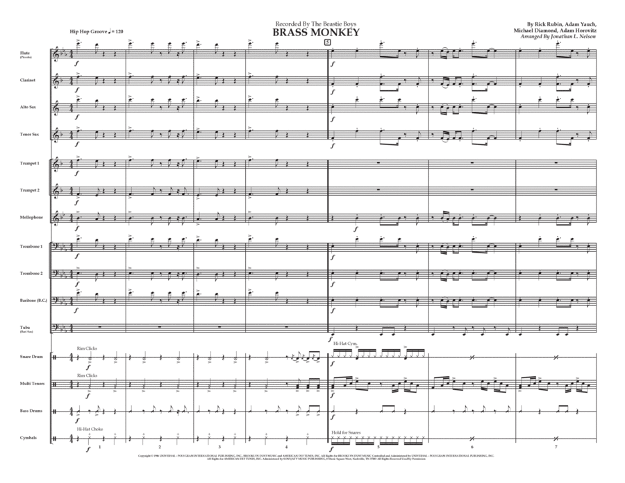 Brass Monkey Brass Monkey Marching Band scores gallery preview page 1