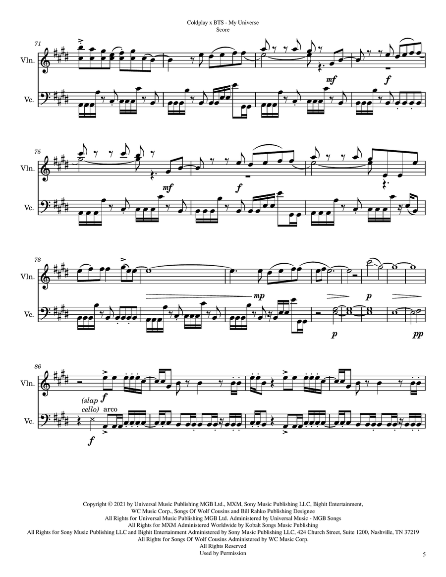 My Universe String Duet scores gallery preview page 5