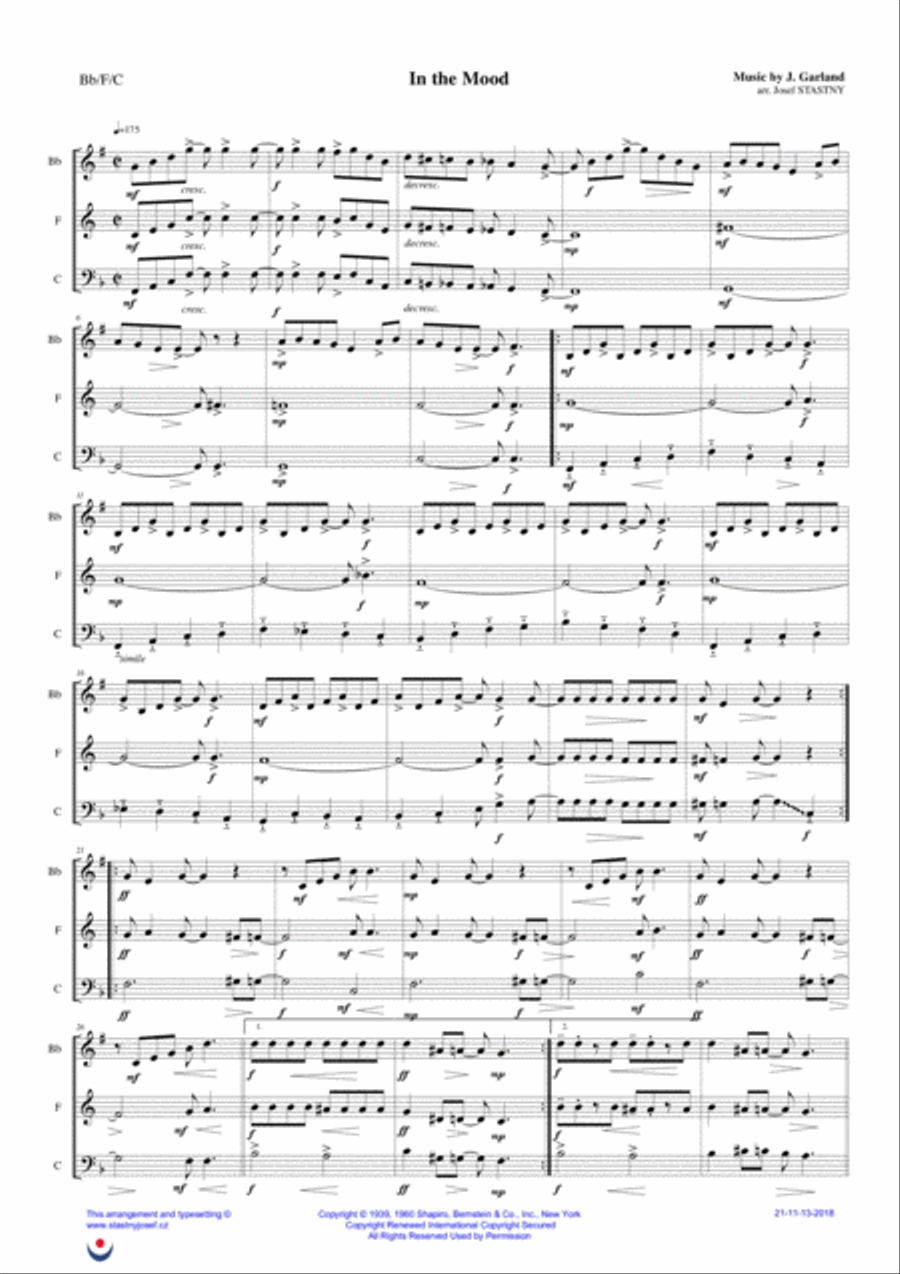 In The Mood Brass Ensemble scores gallery preview page 1