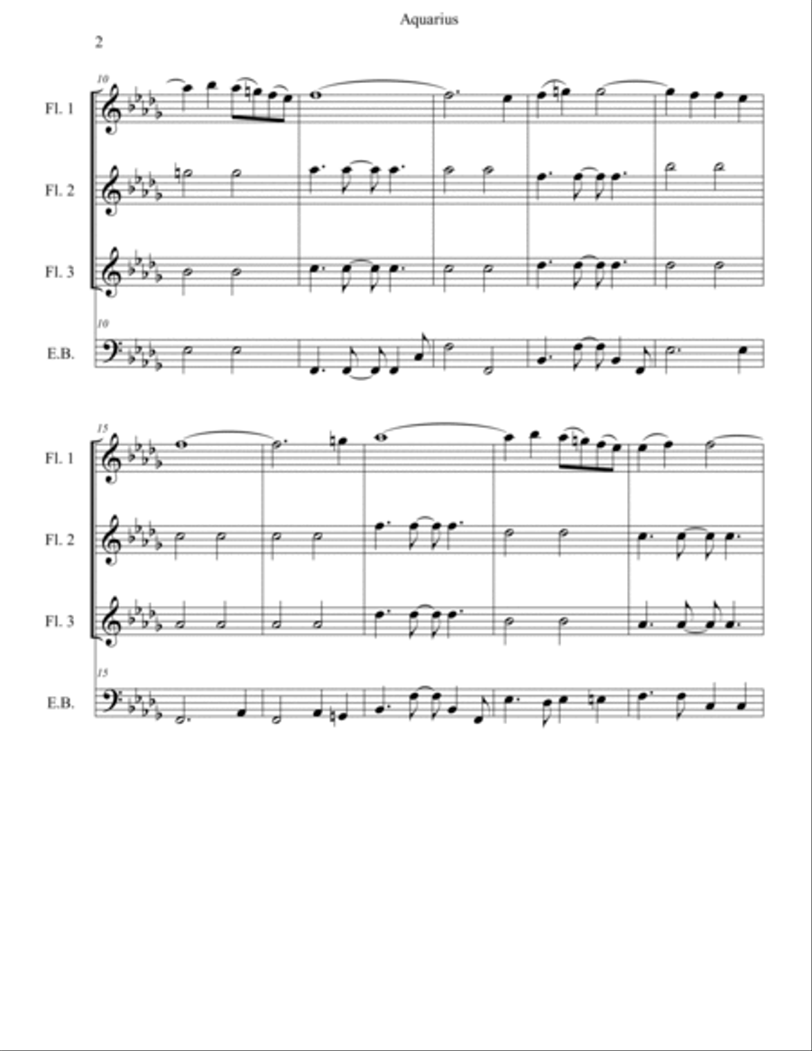 Aquarius - Score Only Small Ensemble scores gallery preview page 2