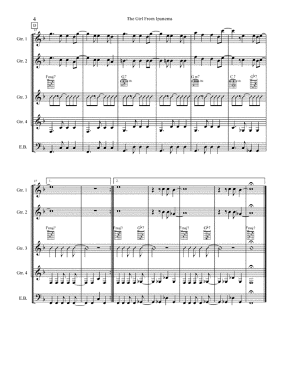 The Girl From Ipanema (Garota De Ipanema) String Duet scores gallery preview page 4
